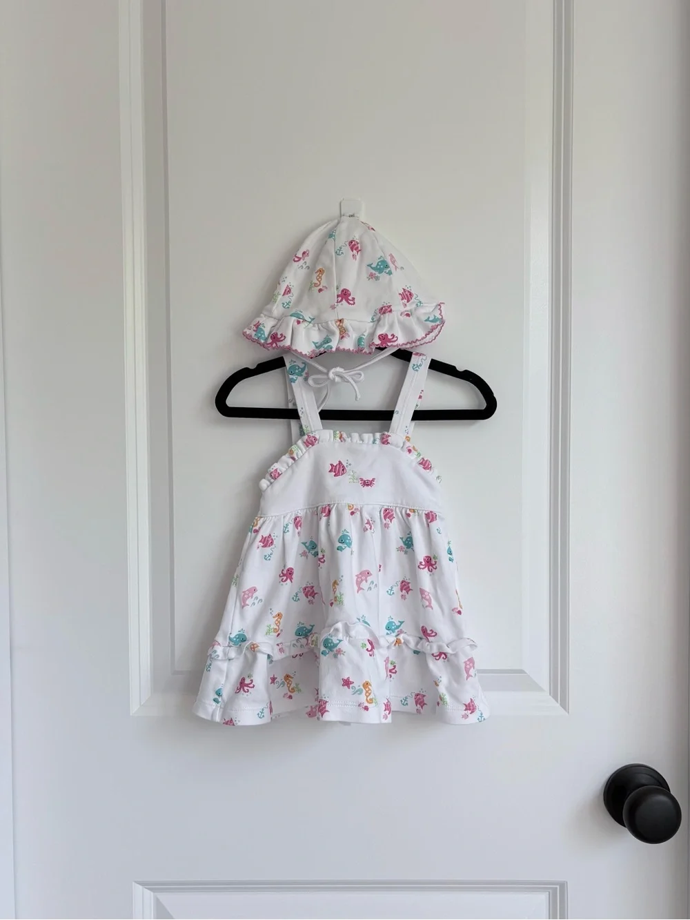 Kissy Kissy Embroidered Sea Life Dress and Hat Set